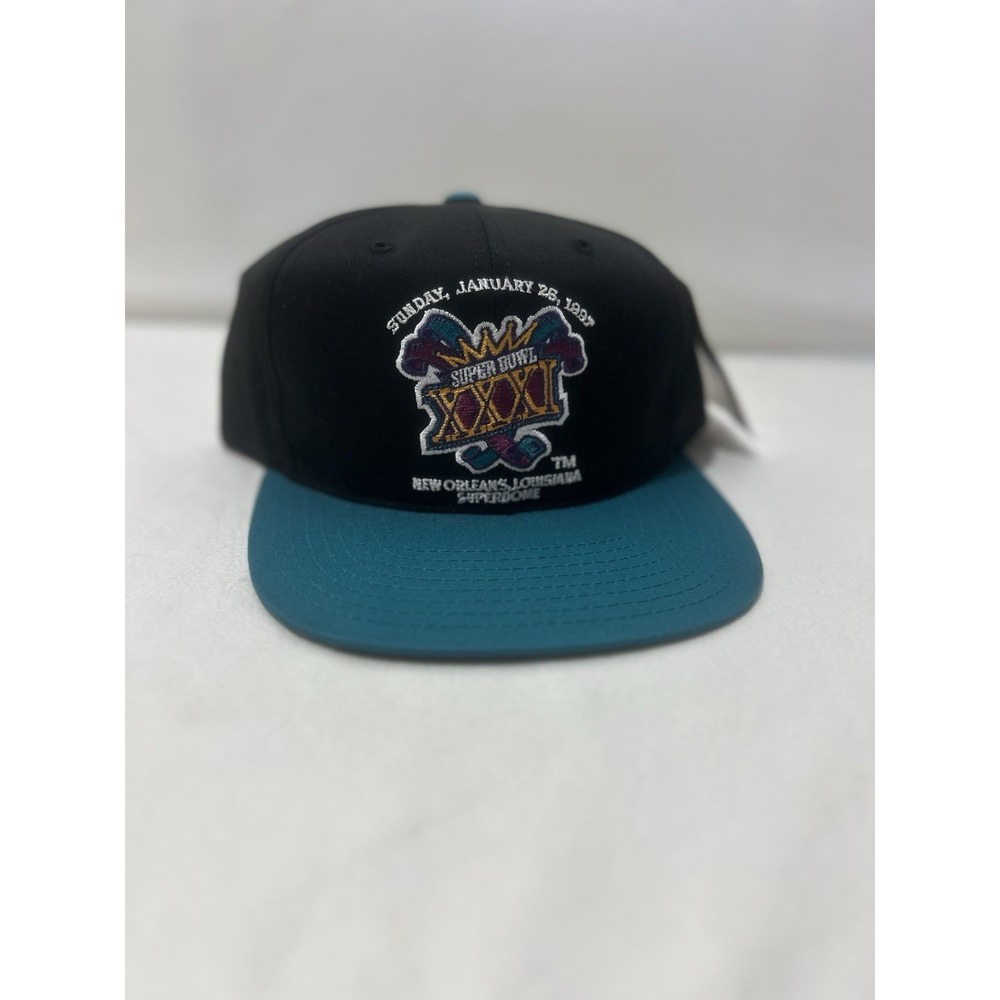 Y2K Vintage 1997 Super Bowl XXXI Hat Logo 7 Snap Back Cap NFL New Orleans